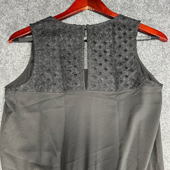 Banana Republic Romper Womens 2 Petite Black  V Neck Tie Waist Back Neck Button - Picture 7 of 7